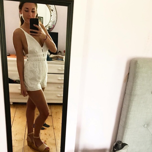 La Hearts Pants - ❌SOLD❌ LA Hearts White Eyelet Romper